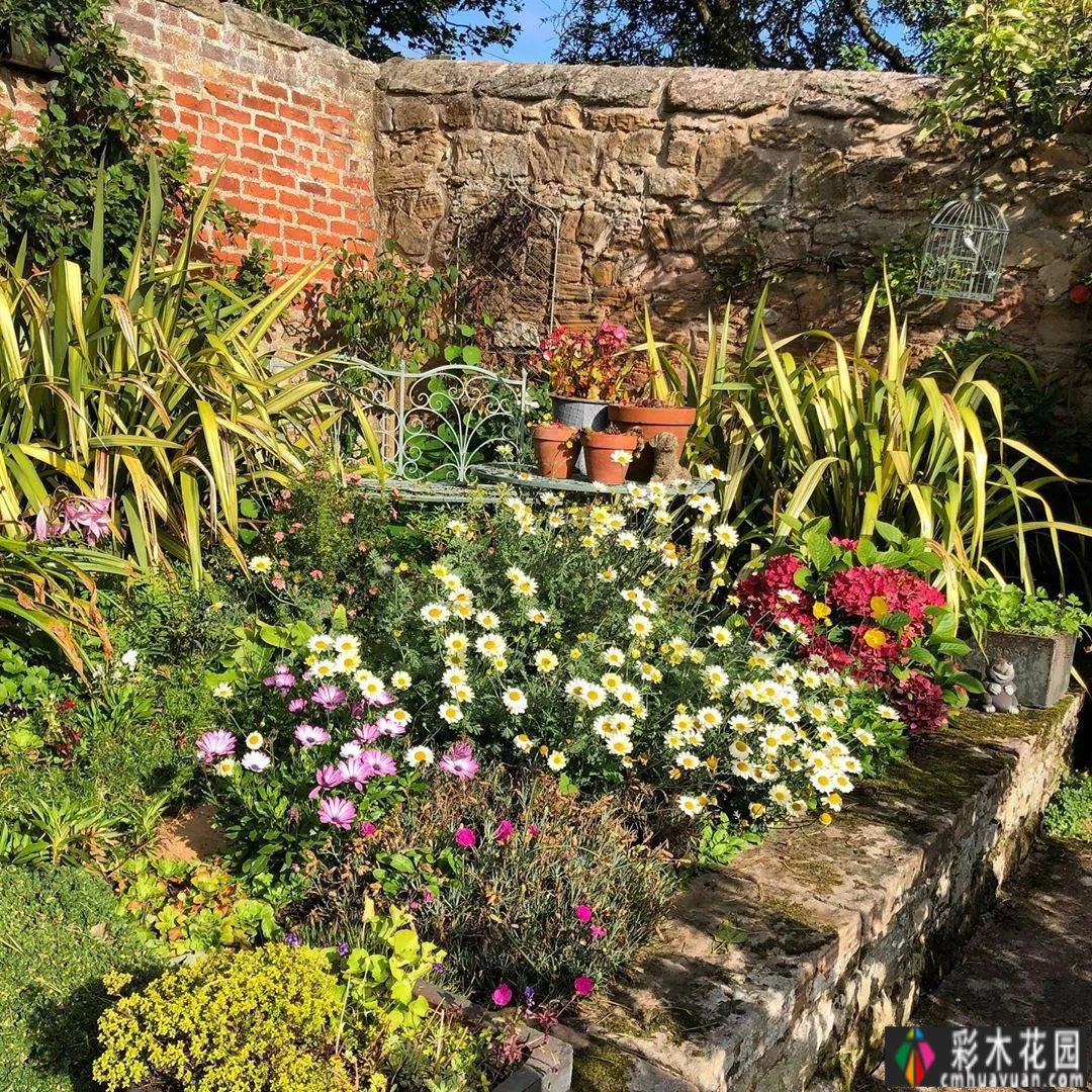 田园生活:田园风格的植物，所以最好搭配花园小道路，花园